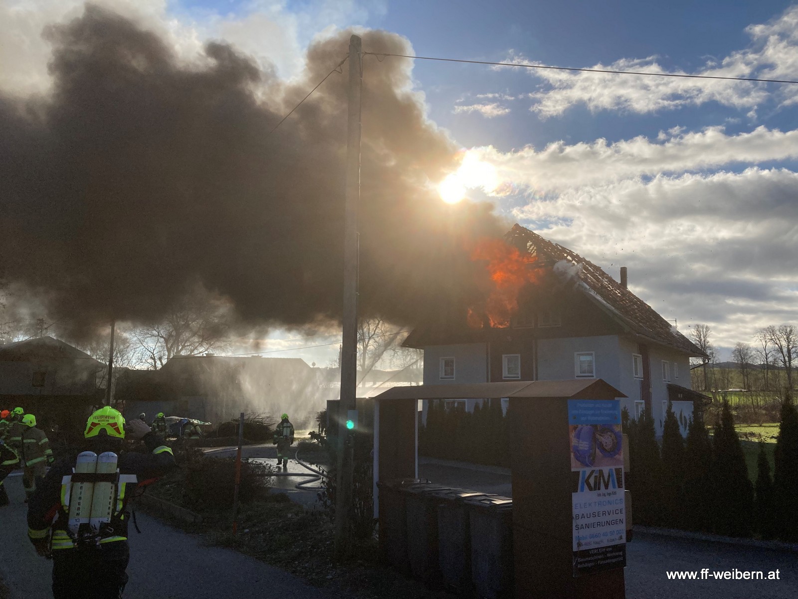 Großbrand in der Ortschaft Aubach, Haag am Hausruck
